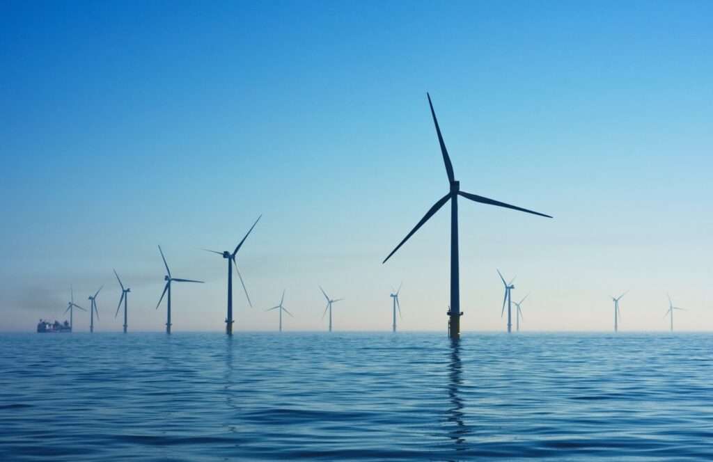 Windmills in ocean